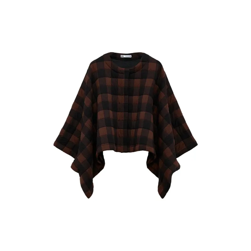 ZARA Puffer Jacket Women's Black/Brown-1