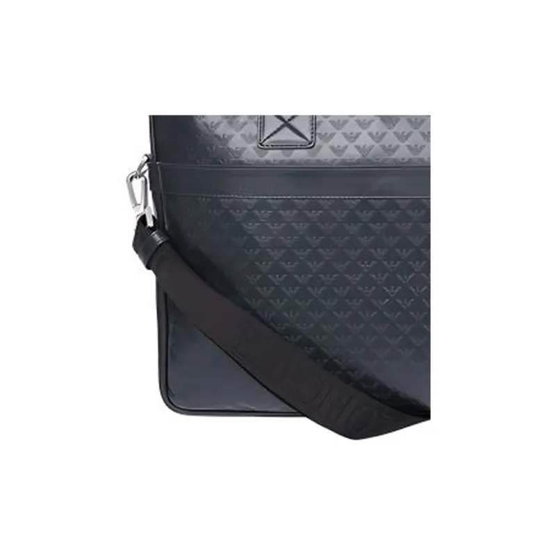 EMPORIO ARMANI Cow Leather Briefcase, One Shoulder Handbag Men's Dark Green-3