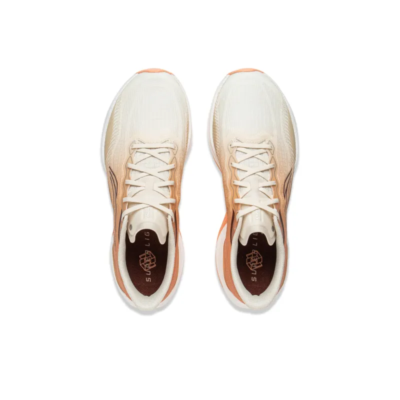 LiNing Super-Light 22 Cushioning Breathable Low-Top Sprint Running Shoes Women's White Orange-3