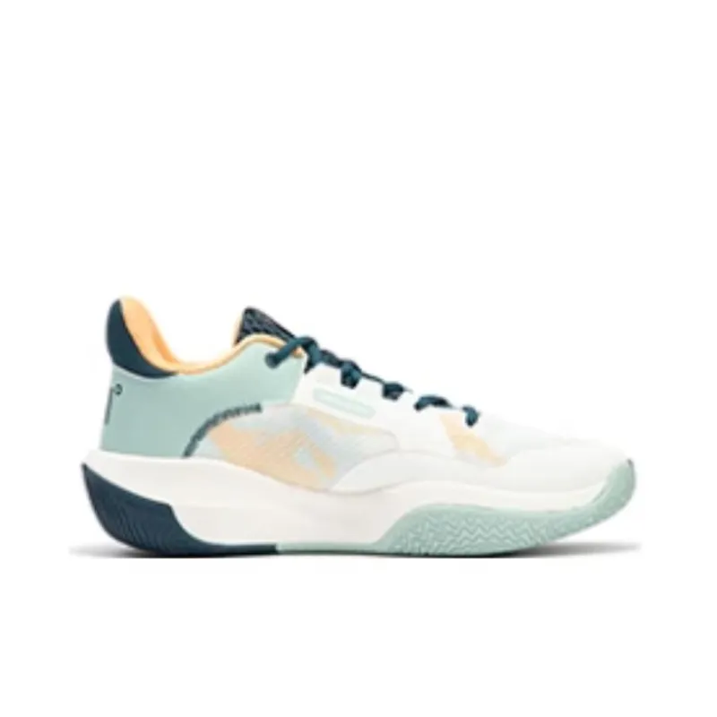 361° Durable Breathable Low Top Basketball Shoes Men's White Green-1