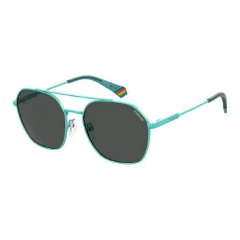 Polaroid Steel Irregular Shape Sunglasses Unisex Blue