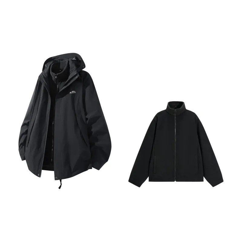 Kepu Waterproof And Windproof To Keep Warm Windbreaker Jacket Unisex Black-9