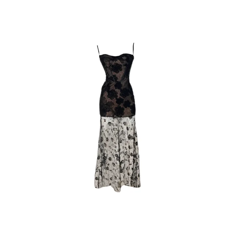 Udon House Slip Dress Women's Black-1