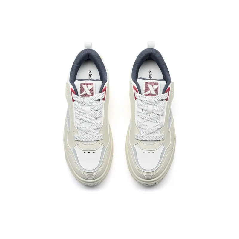 XTEP Anti-Slip And Wear-Resistant Coverage Low-Top Skateboard Shoes Men's Ecru-3