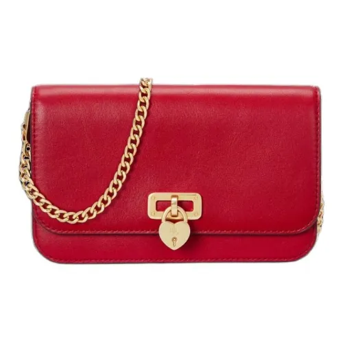 Polo Ralph Lauren Cow Leather Chain Wallet Large Size Women's Red