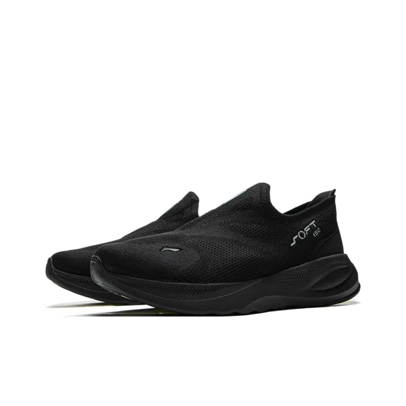 LiNing SOFT GO 2 KNIT Cushioning Wear-Resistant Low-Top Casual Shoes Men's Black-2