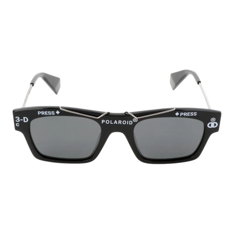 Polaroid Acetate Irregular Shape Sunglasses Unisex Black-1