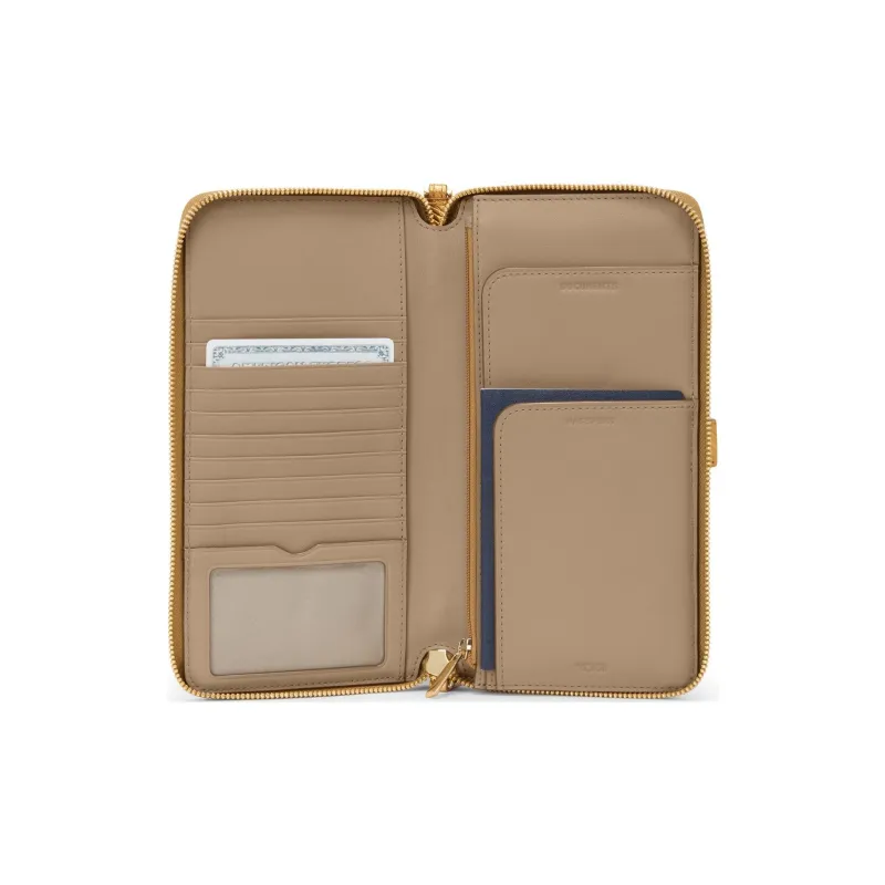 TUMI Leather Wallet Women's Gold-2