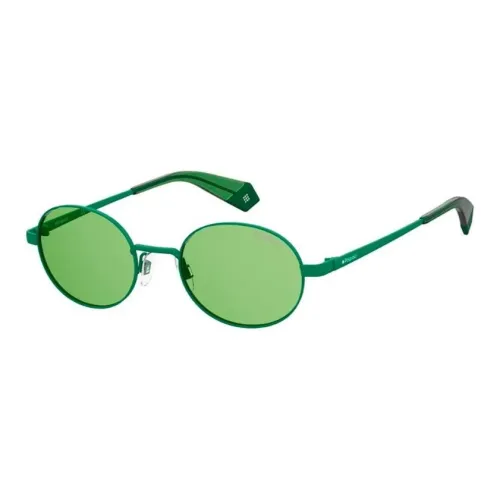 Polaroid Metal Oval Sunglasses Unisex Green