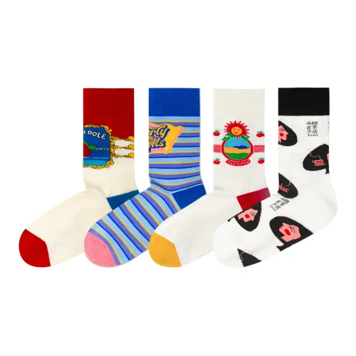 Caramella Mid Calf Socks Unisex 4 Pack