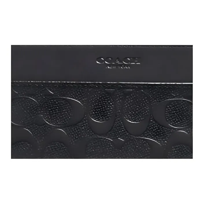 COACH Travel Wallet Cow Leather Wallet Men's Black-1