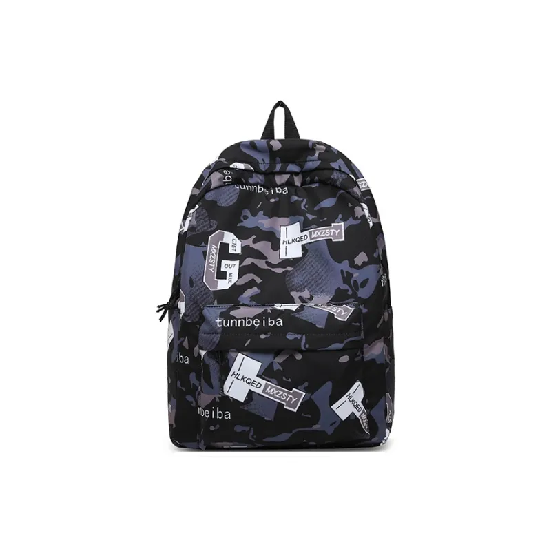 BUBM Polyester Backpack Unisex Green/Yellow/Blue/Orange/Gray/Red-7