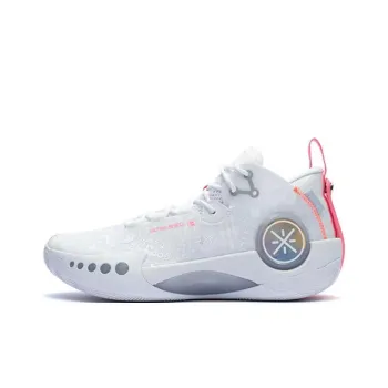 LiNing Cushioned Slip Resistant Mid Top Basketball Shoes Men's Standard White
