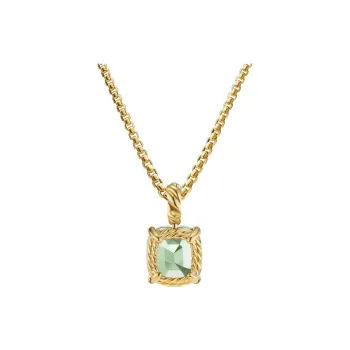 David Yurman 18kt Yellow Gold Marbella™ Prasiolite Pendant