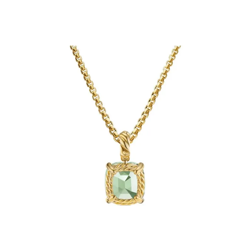 David Yurman 18kt Yellow Gold Marbella™ Prasiolite Pendant-0