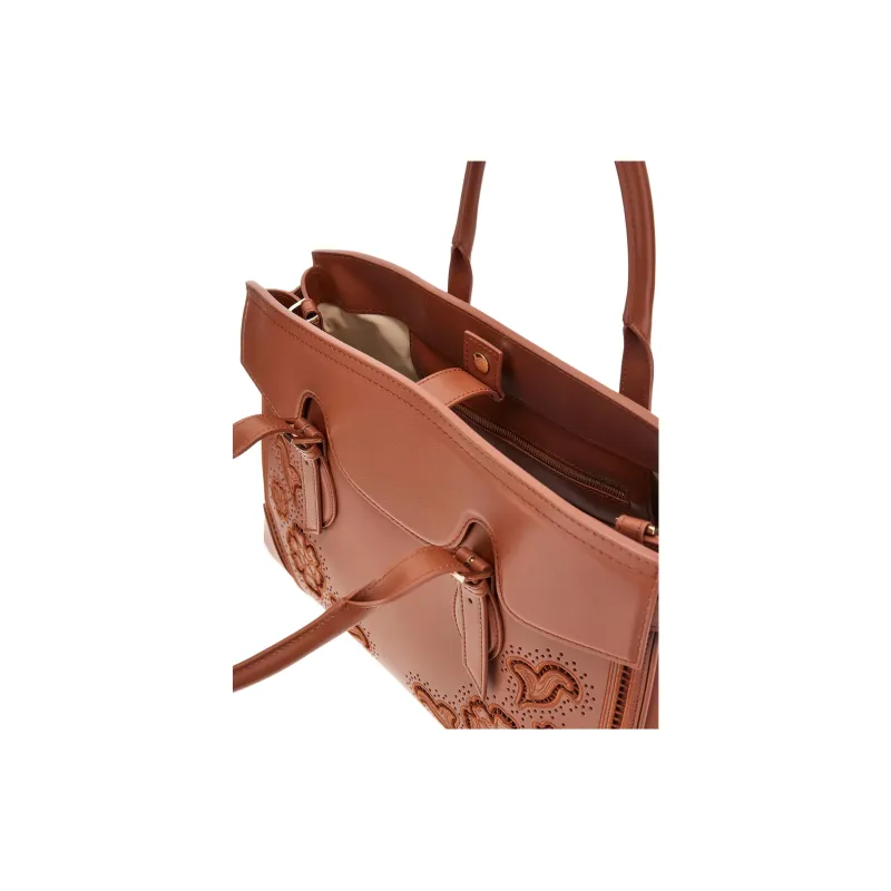 GUESS Genuine Leather Shoulder Bag Crossbody Bag Handbag Large Size Women's Brown-2