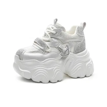 Shoe Cabinet Floral Language Cushioning, Abrasion Resistant, Slip Resistant Low Top Chunky Sneakers Women's