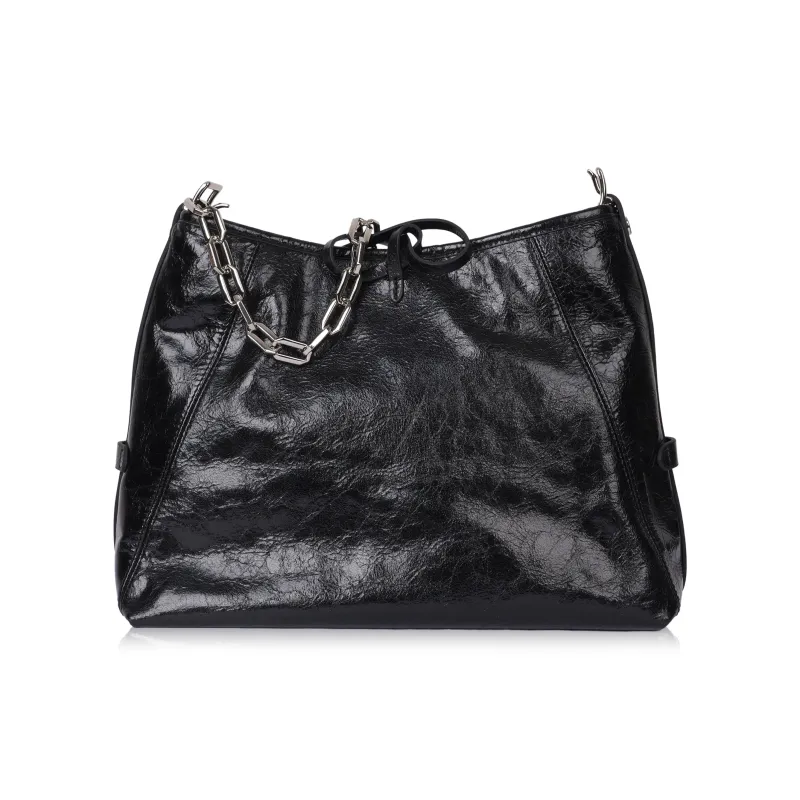 KARL LAGERFELD Top Grain Cow Leather Crossbody Bag Women's Black-2