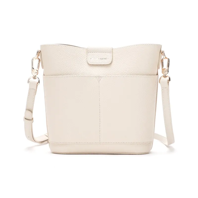 RED DRAGONFLY Top Grain Cow Leather Portable One Shoulder Crossbody Bucket Bag Regular Women's Multicolor-5