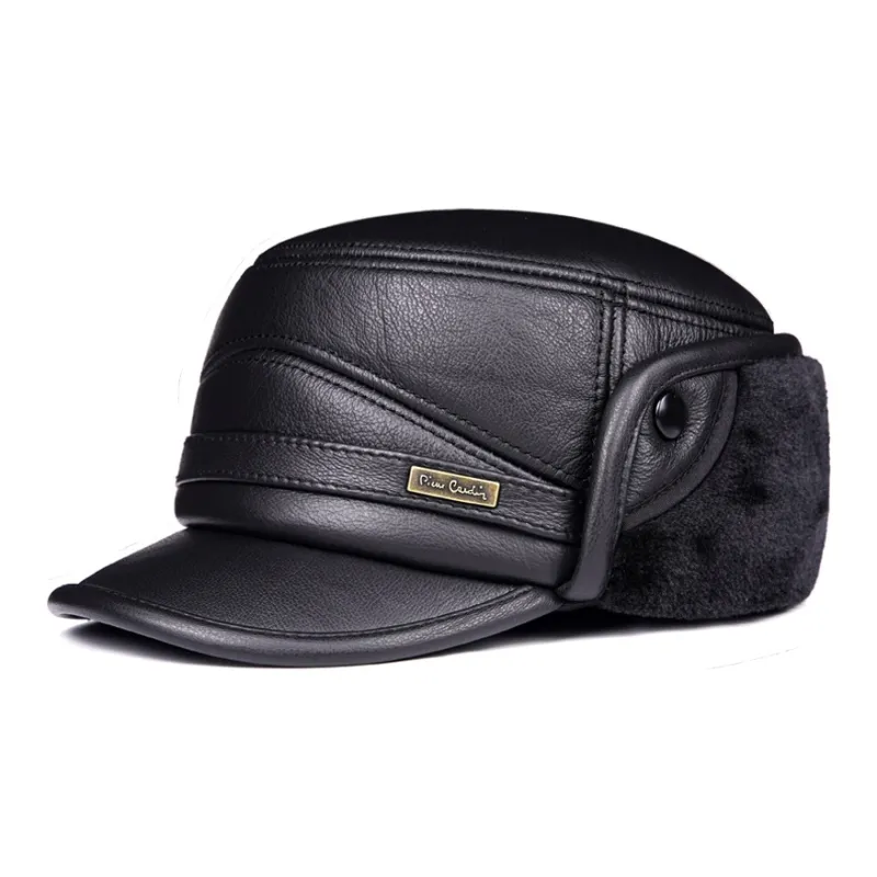 PIERRE CARDIN Cow Leather Baseball Caps Men's-0