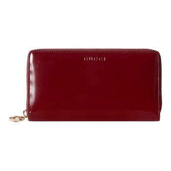 GUCCI Leather Wallet Small Size Women's Red