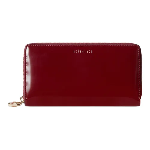 GUCCI Leather Wallet Small Size Women's Red