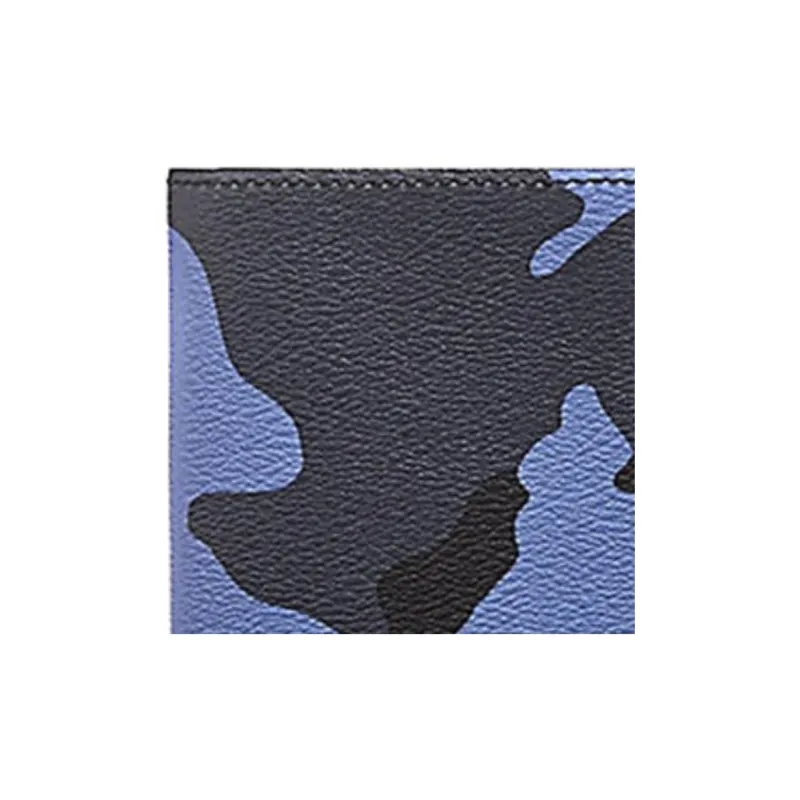 COACH Coated Canvas Handheld Passport Holder Wallet Men's Blue/Black-4