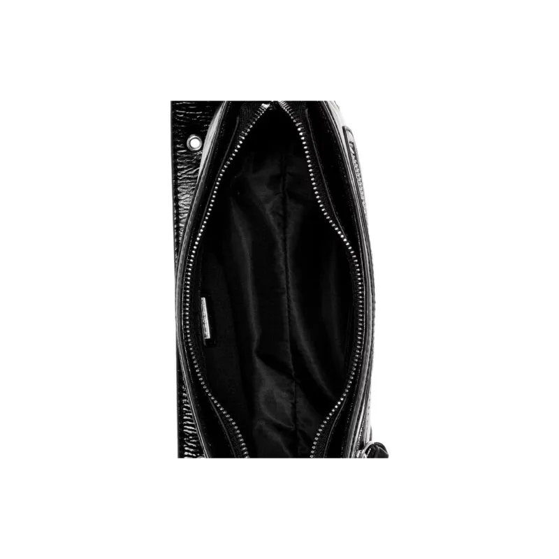 GUESS Patent Leather Bonded Artificial Leather Shoulder Bag Regular Women's Black-3