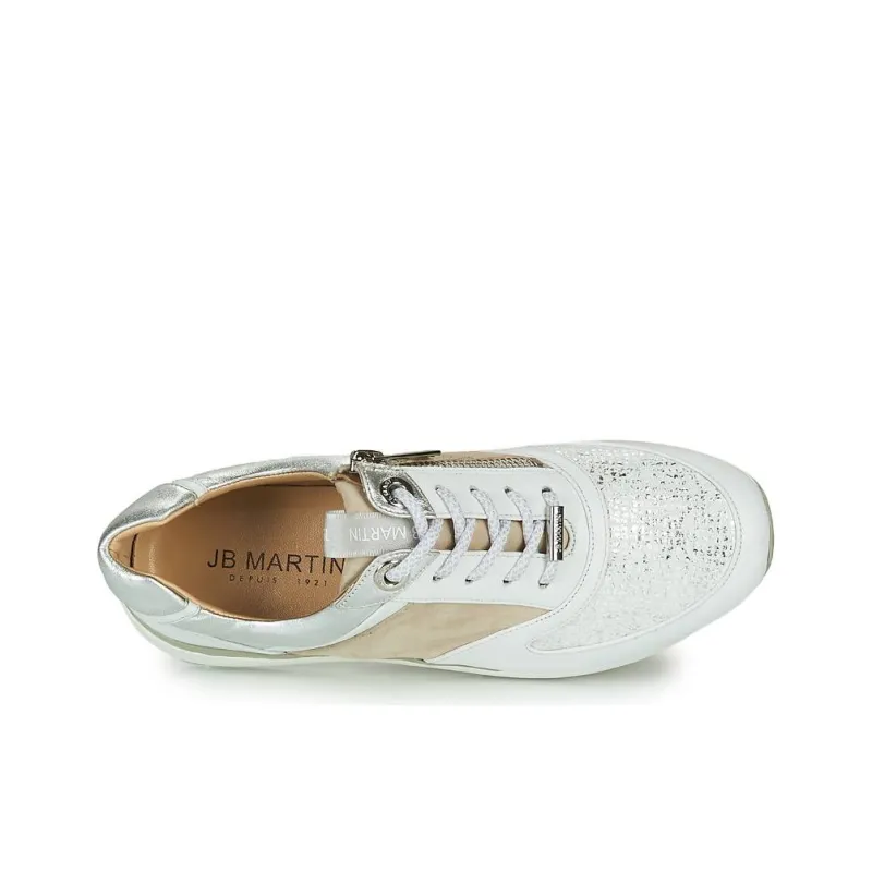 JB MARTIN Kalio Low Top Casual Shoes Women's White Silver-5