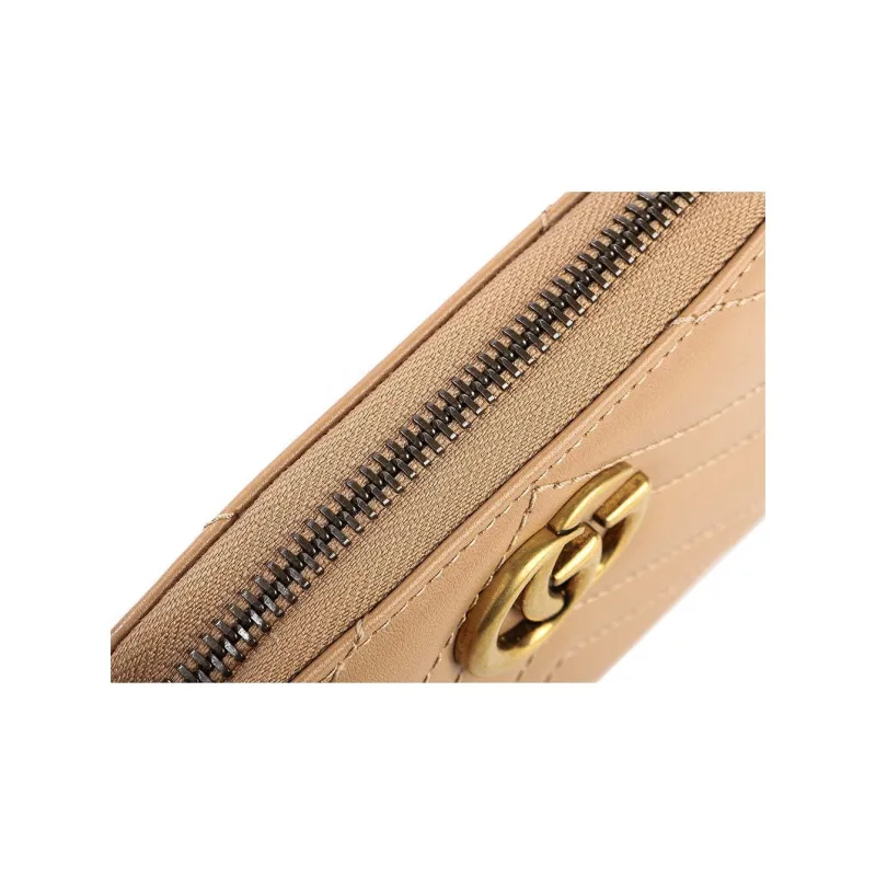 GUCCI Cow Leather Wallet Women's Nude Pink-4