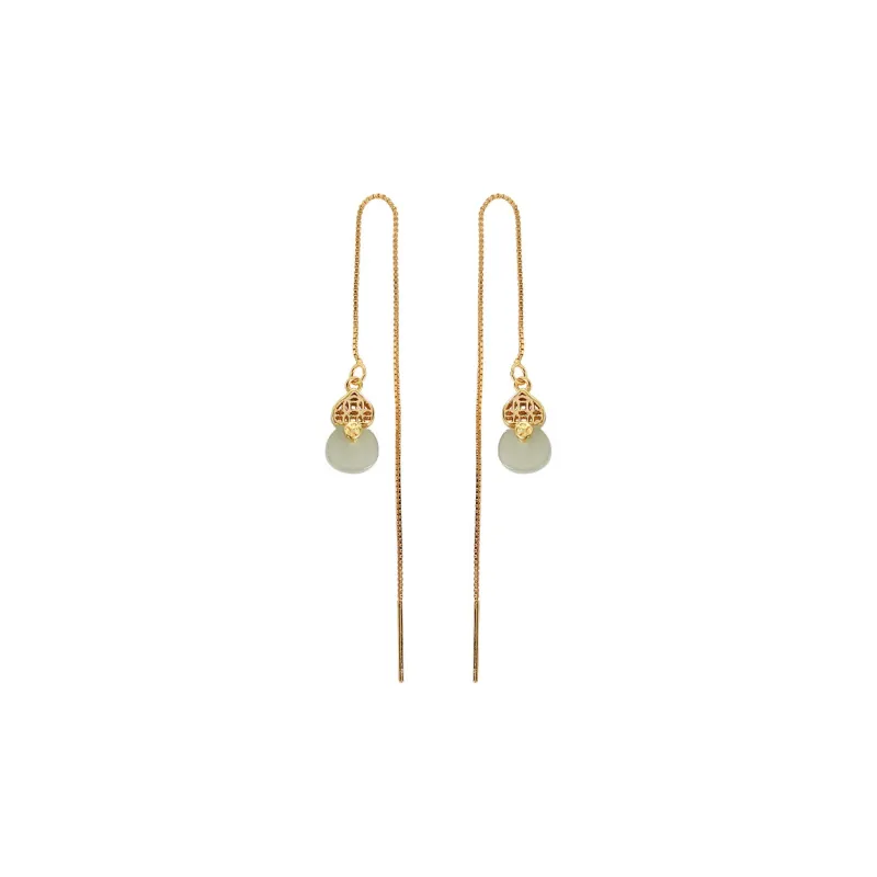 Royal Heaven's Choice Earrings Green Jade Unisex-0