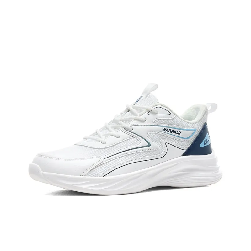 Warrior Anti-Slip And Wear-Resistant Breathable Low-Top Casual Running Shoes Men's White Dark Blue-1
