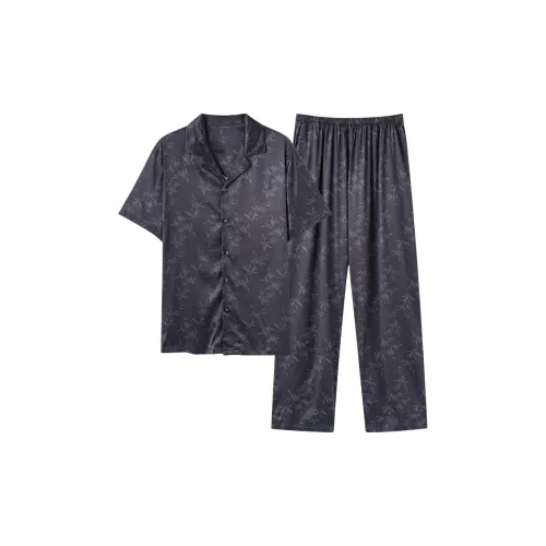 XIAFENYAN Pajama Set Men's Dark Gray