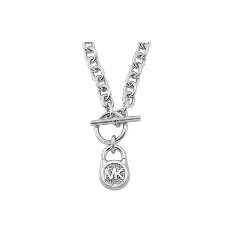 MICHAEL KORS Pavé Lock Chain Link Necklace-0