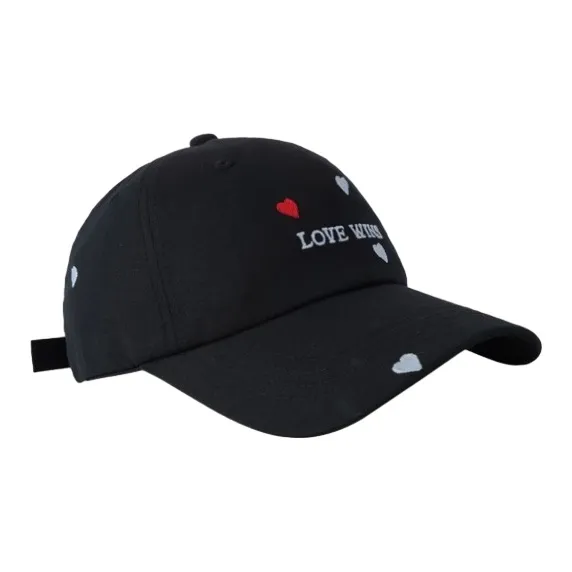 FREE RABBITⅡ Korean Style Sweet Style Heart Letter Embroidery Baseball Caps Unisex-3