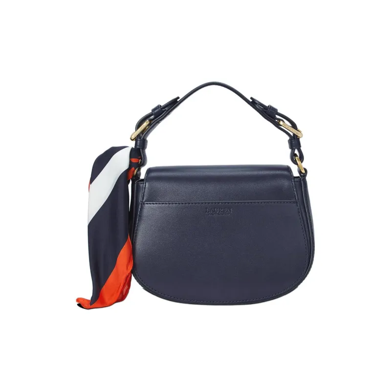 Ralph Lauren Tanner Cow Leather Shoulder Bag Crossbody Bag Handbag Medium Size Women's Dark Blue-1