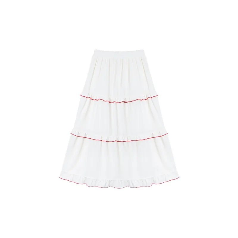 B.Duck Casual Long Skirts Women's Ecru-1