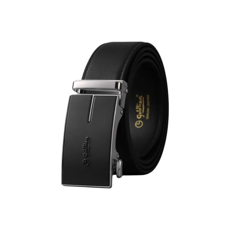 GOLDLION Top Grain Cow Leather Belts Men's Black 3.5cm-5