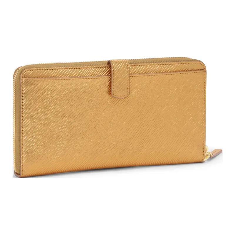 TUMI Leather Wallet Women's Gold-1
