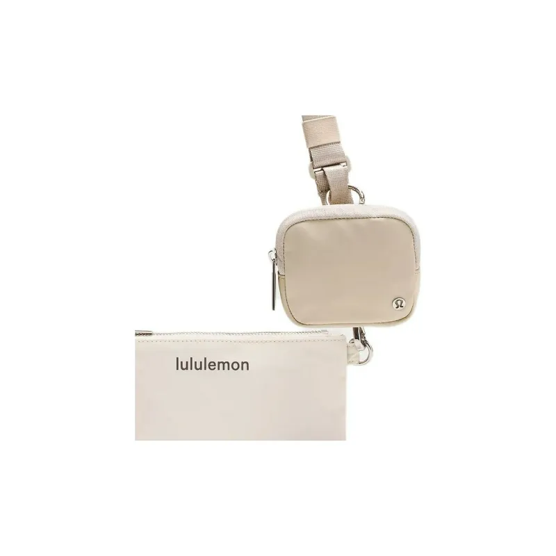 Lululemon Nylon Shoulder Bag, Crossbody Bag Regular Unisex Raw Hemp Blend Bone-3