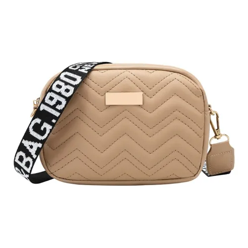 YUEREN Camera Bags Print Shoulder Strap Crossbody Small Square Bag Women's Korean Style Wave Pattern Embroidered Bag
