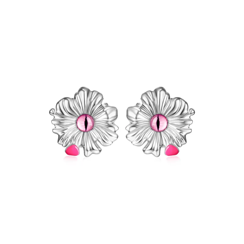 MSCAT 925 Sterling Silver Stud Earrings Women's-4