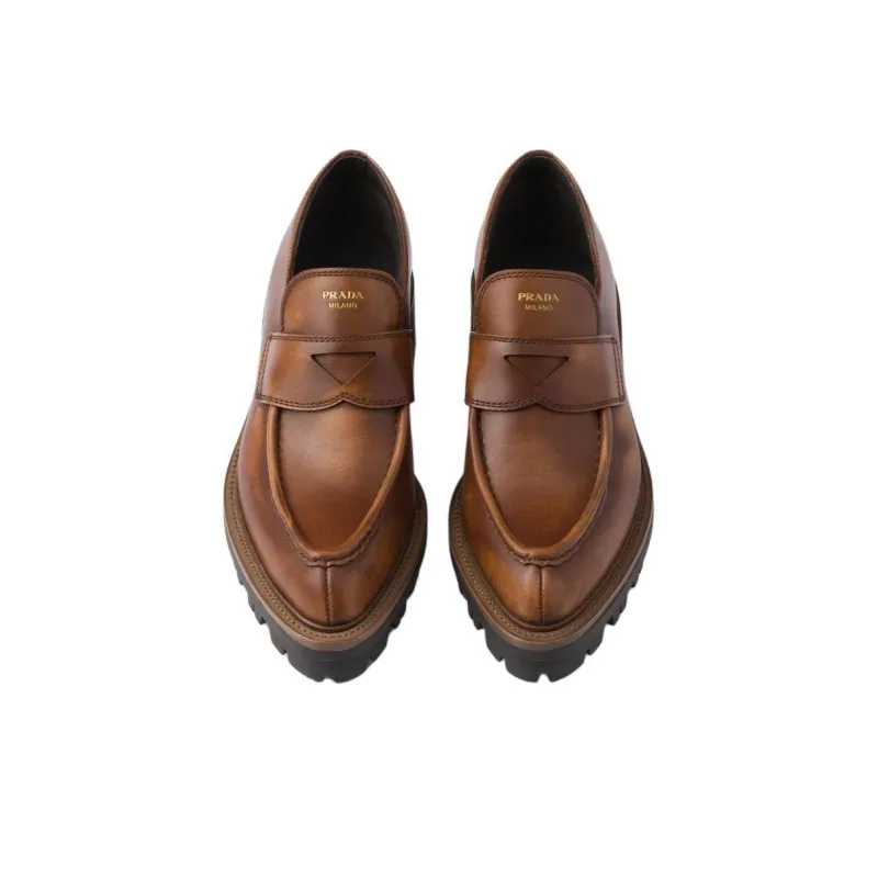 PRADA Mocassini Loafers 4.5cm Women's Brown-3