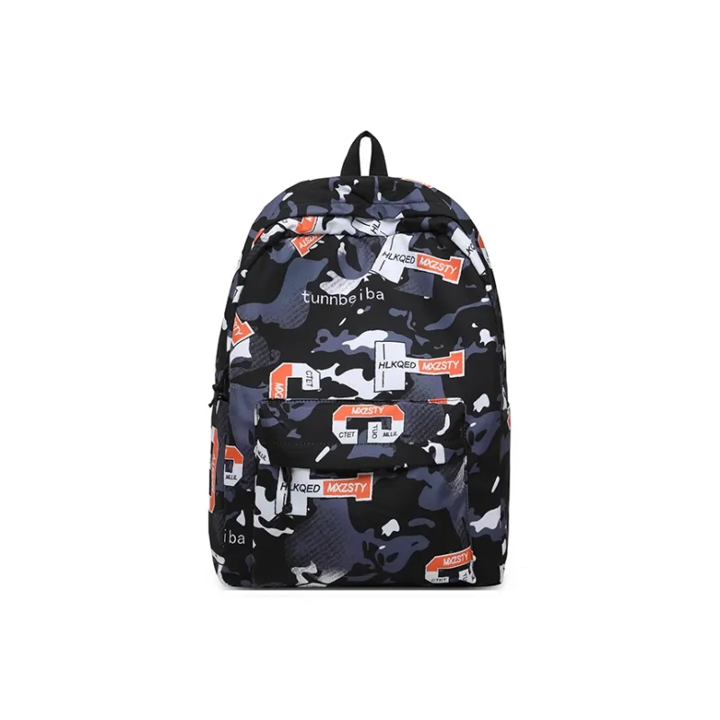 BUBM Polyester Backpack Unisex Green/Yellow/Blue/Orange/Gray/Red-5
