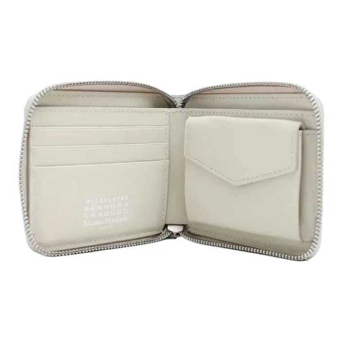 Maison Margiela Smooth Calf Leather Wallet Women's Gray-4