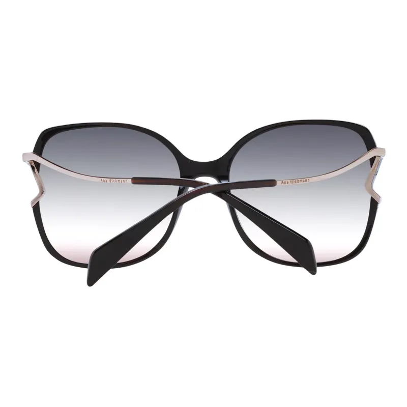 Ana Hickmann Acetate Plastic Irregular Shape Sunglasses Women's Black-2