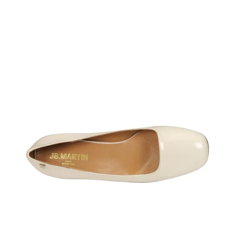 JB MARTIN Viva Block Heel High Heels 5cm Women's White-5