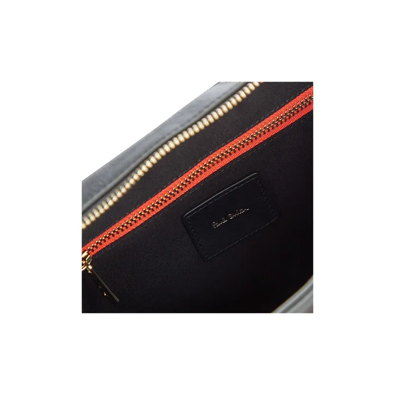 Paul Smith Cow Leather Crossbody Bag Shoulder Bag Men's Black Stripes-3