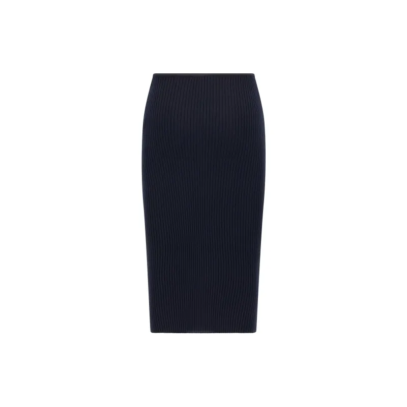 COURREGES Logo Embroidered Knitted Midi Skirt-1