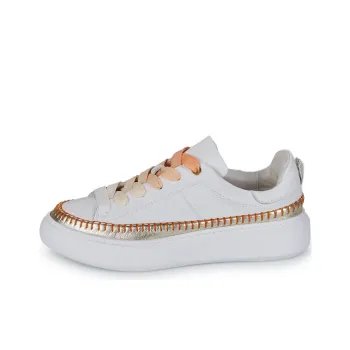 JB MARTIN Fleur Low Top Skateboard Shoes Women's White Orange